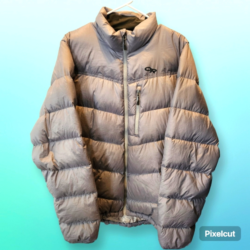 Men's Outdoor Research Transcendent Down Jacket XL Gray